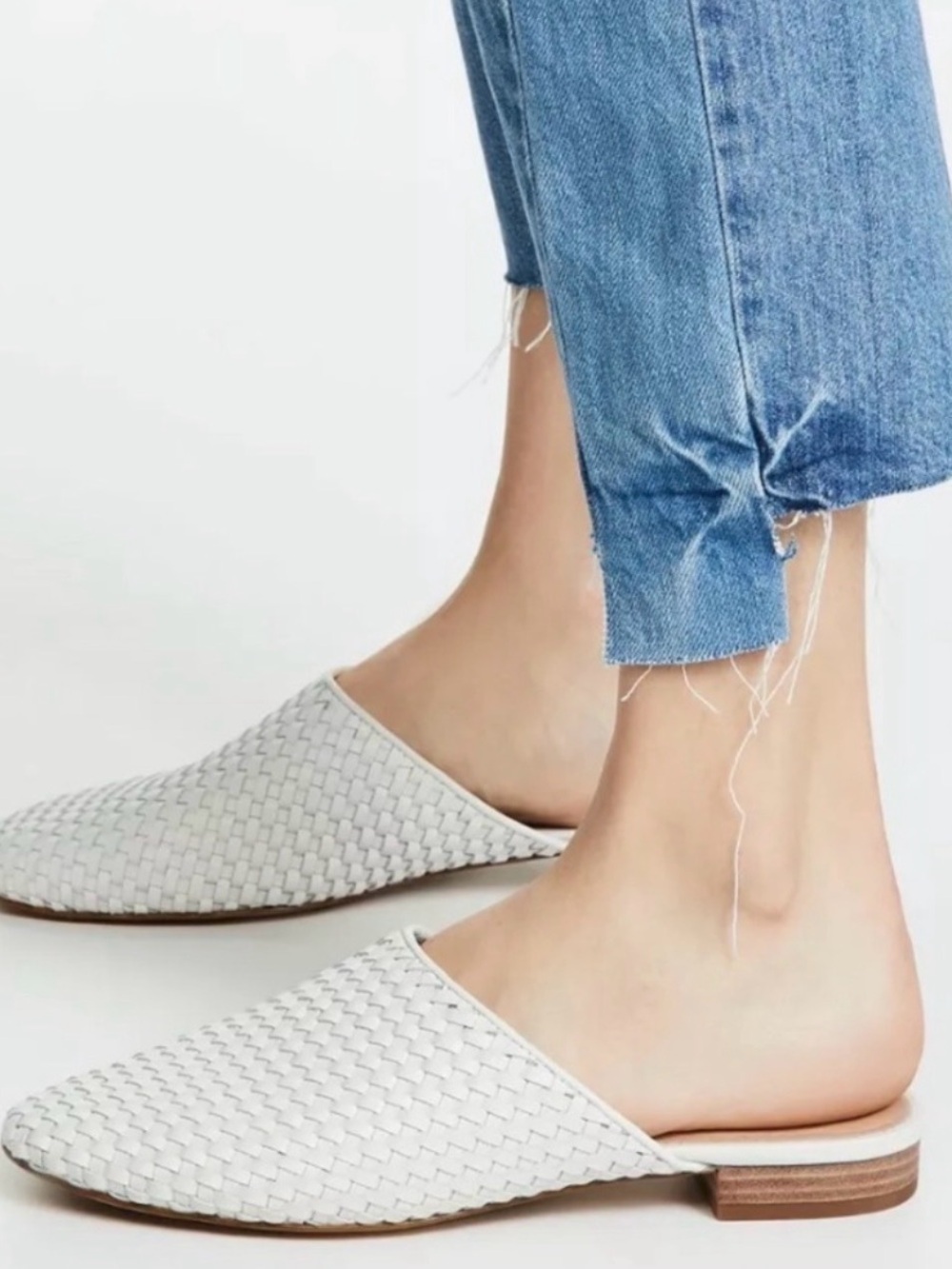 Madewell Woven Slip-On Mule in Light Gray